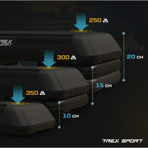 Степ платформа  Trex Sport TX-038PAS 3 рівнева чорна - фото №12